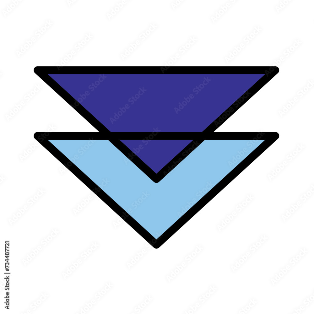 Arrow Direction Down Filled Outline Icon Arrow Direction Down Filled Outline Icon