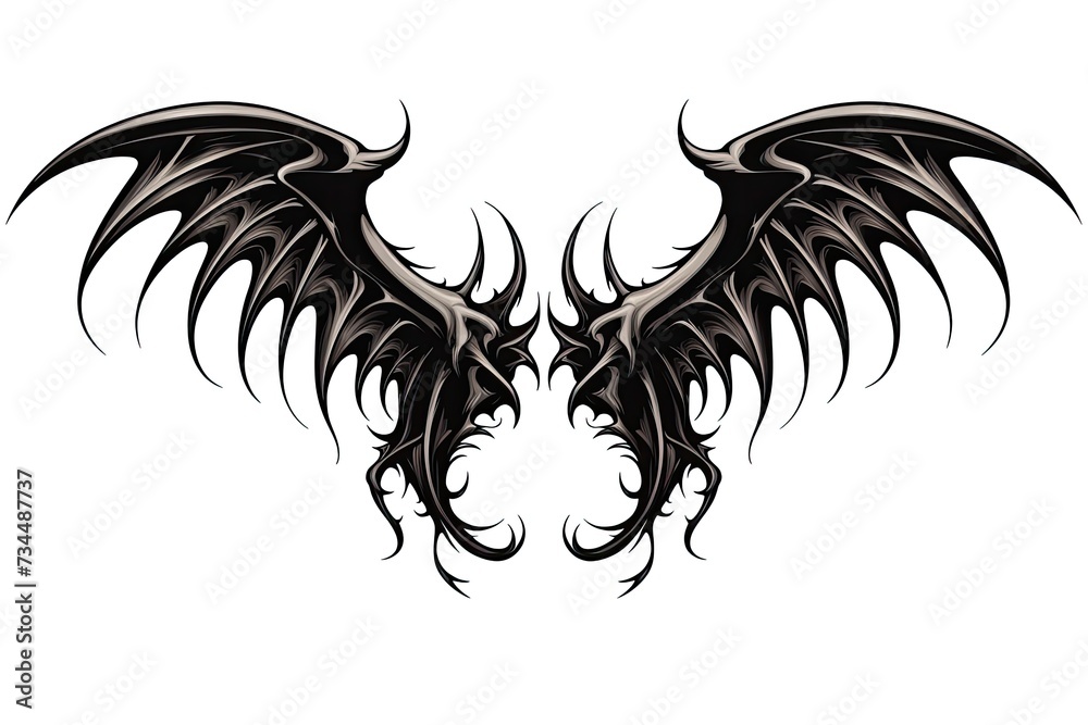 Naklejka premium artistic outline of wings