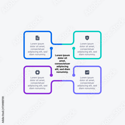 Business vector elements for infographics. presentation and chart with four points