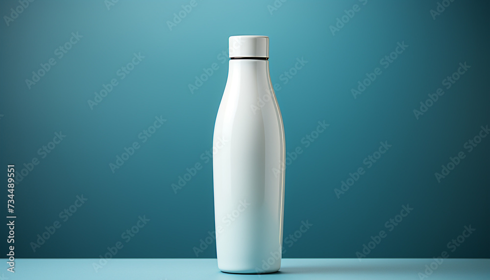 Fresh milk in a clean glass bottle, symbol of purity generated by AI Fresh milk in a clean glass bottle, symbol of purity generated by AI