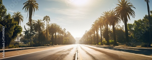 Palm tree surrounded the road