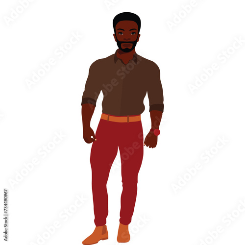 Afro black man in elegant art style vector © Natalie