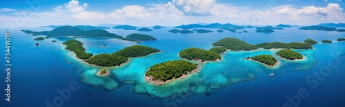 Panoramic aerial view beautiful island