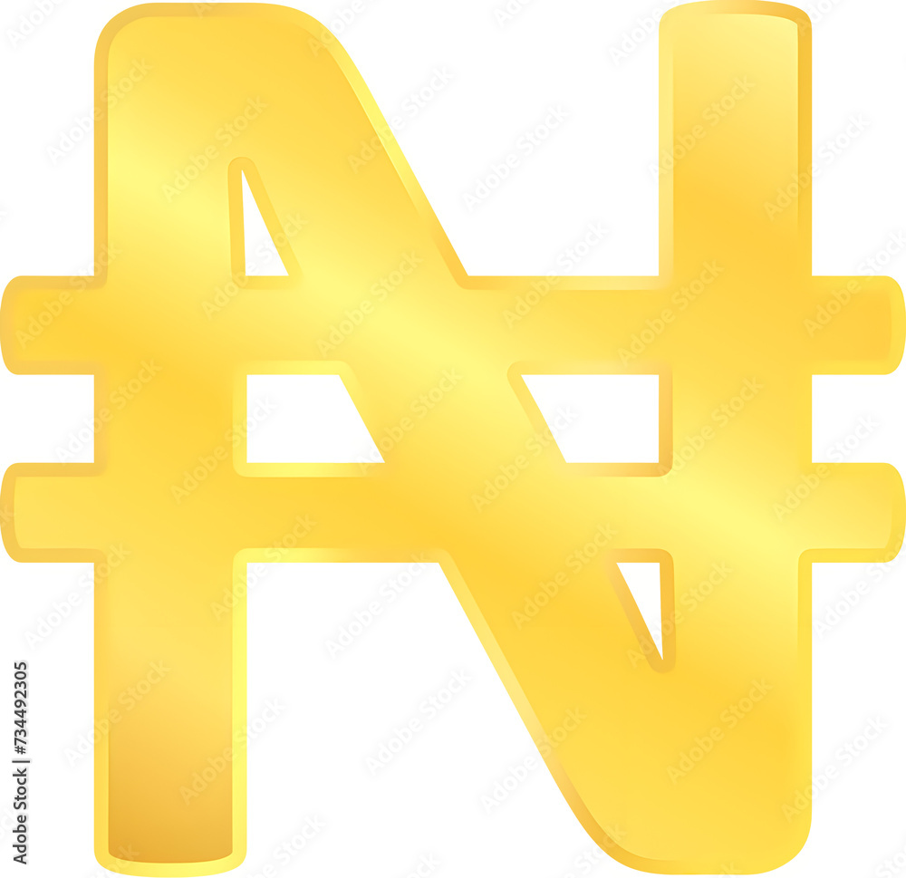 Fototapeta premium Gold coin naira Nigeria currency money icon sign symbol illustration vector clipart