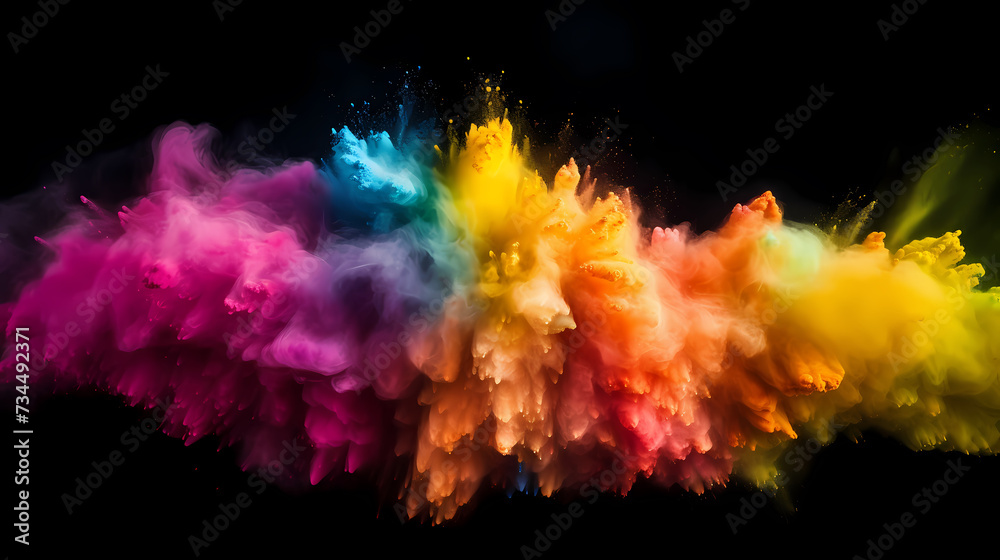 Happy Holi festival concept in India, colorful powder background Happy Holi festival concept in India, colorful powder background