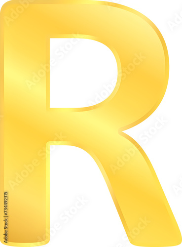 Gold coin Rand sign South African Currency symbol financial money concept illustration clipart