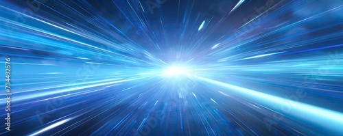 Blue hyperspace of warp speed and light trail speed