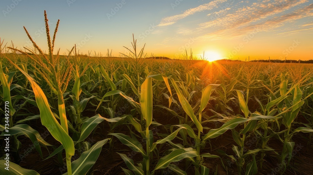 farming iowa corn field - obrazy, fototapety, plakaty 
