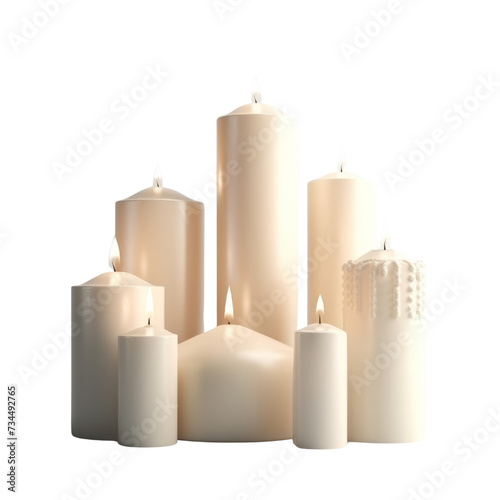 Decorative Candles PNG Cutout, Generative AI