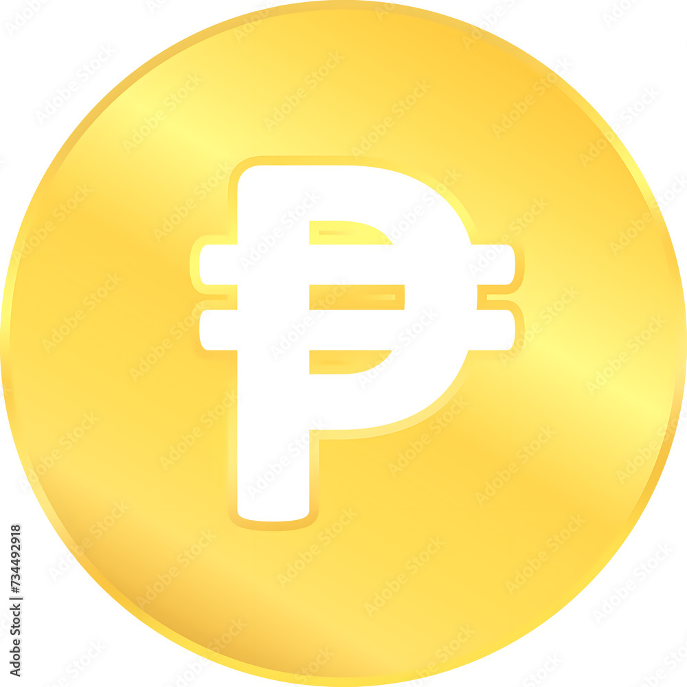 Obraz premium Gold coin of peso currency sign symbol money business and financial exchange concept illustration