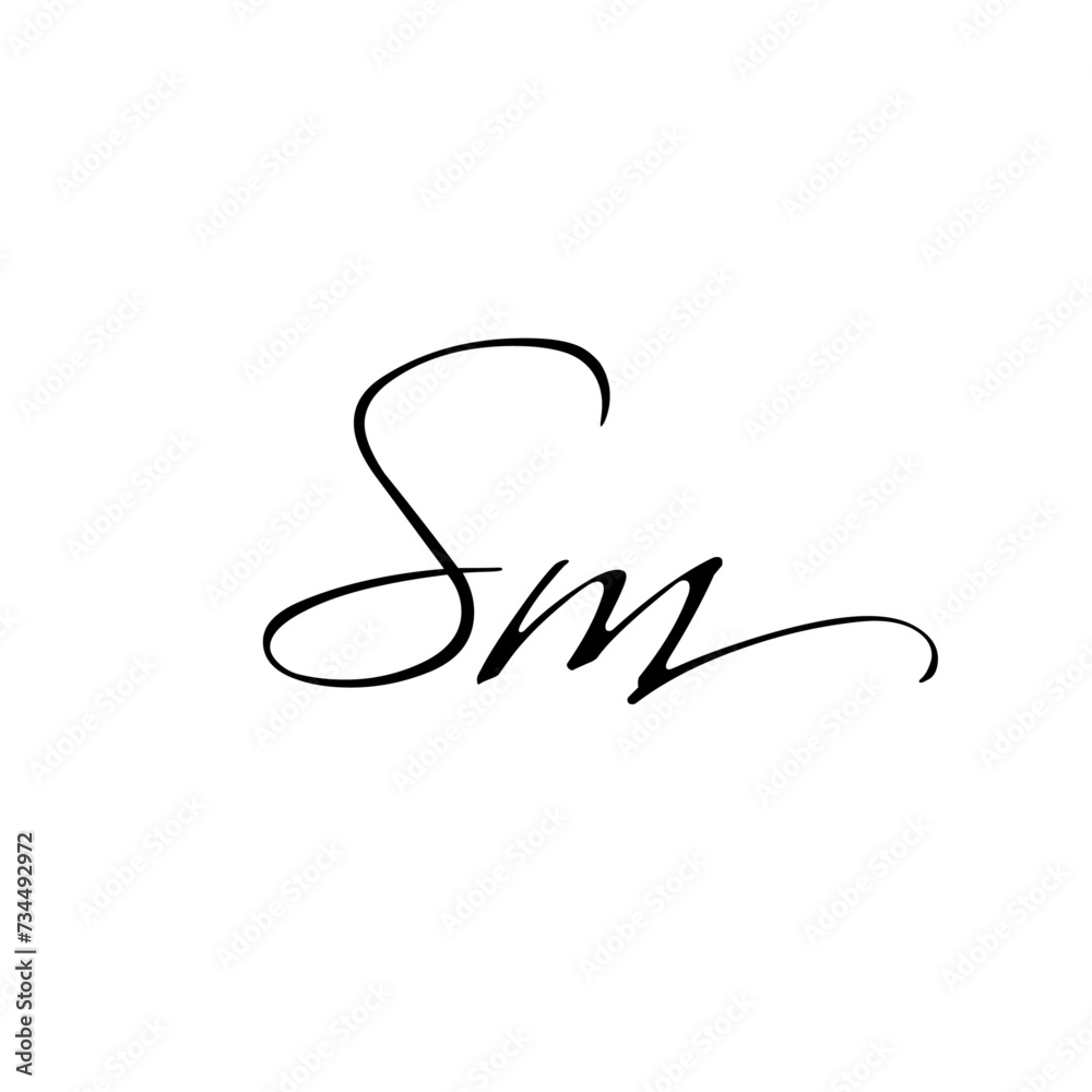 A hand-drawn signature logo design template A hand-drawn signature logo design template