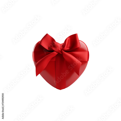 Red Heart Shaped Box With Bow