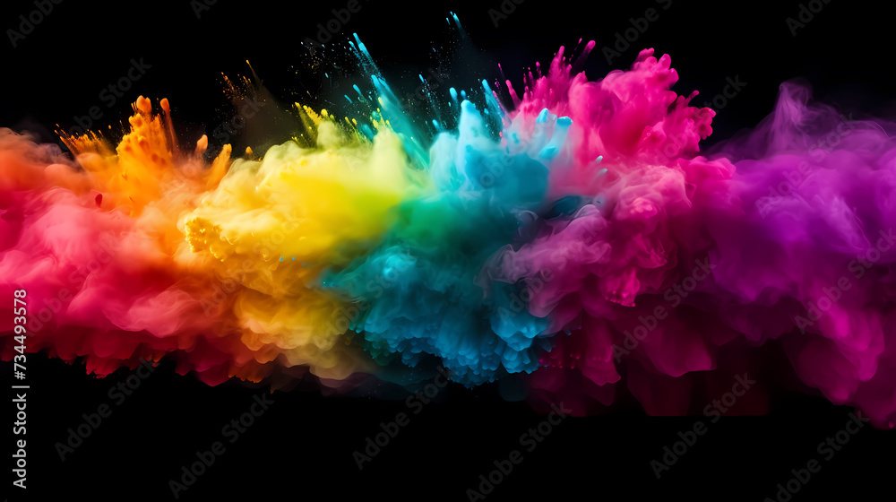 Fototapeta premium Happy Holi festival concept in India, colorful powder background