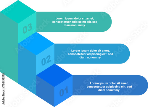 Step infographic design to show progress growth concepts