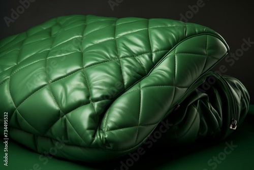green padded leather. Generative AI