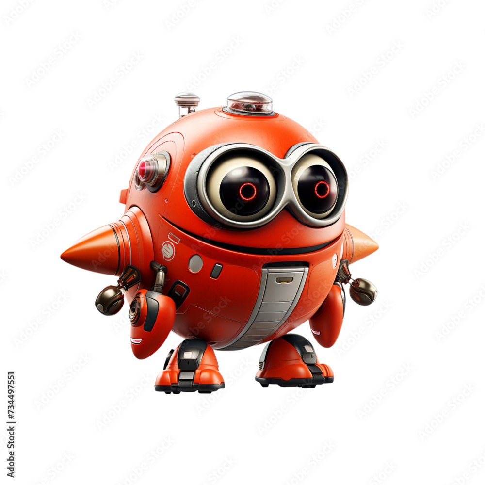 Orange Robot With Big Eyes and Nose Orange Robot With Big Eyes and Nose