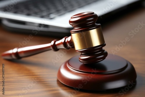 gavel on keyboard. Generative AI