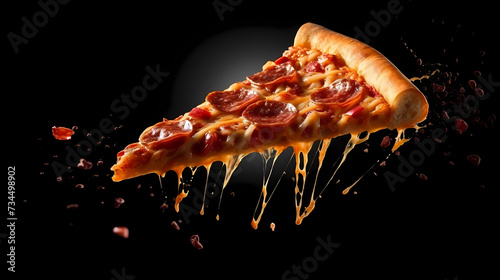 Fresh pizza slices with cheese