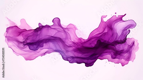 Brushstrokes of purple oil paint on white background. generative ai 