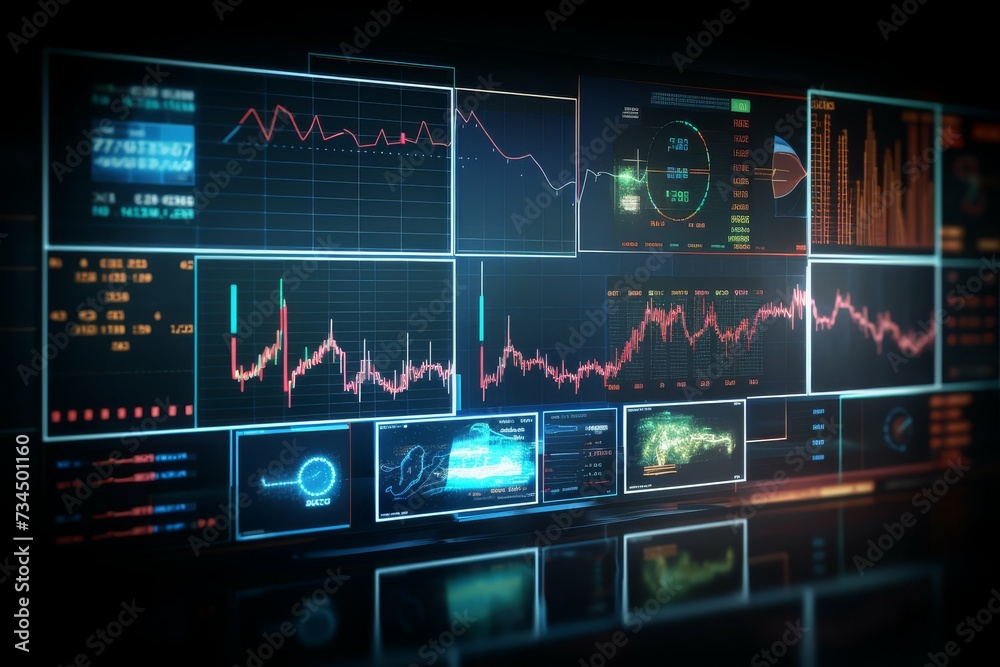 A sophisticated holographic display showing financial data analysis, symbolizing advanced business technology. A sophisticated holographic display showing financial data analysis, symbolizing advanced business technology.
