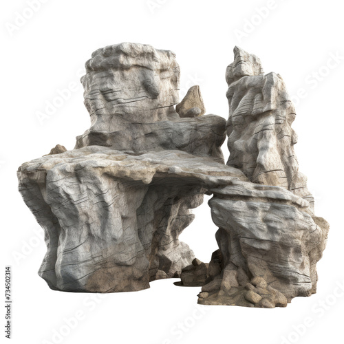 Rock Sculpture PNG Cutout, Generative AI