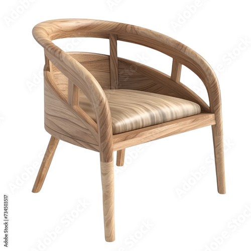 Wooden Accent chair PNG Cutout, Generative AI