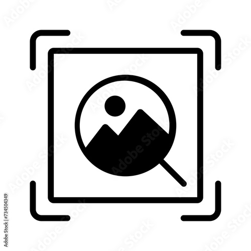 Vector solid black icon for Reverse image search