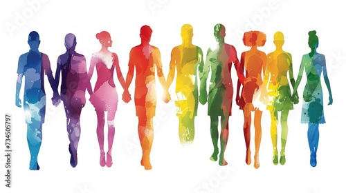 People of all colors holding hands, inclusive business mindset values dignity and respect for all individuals