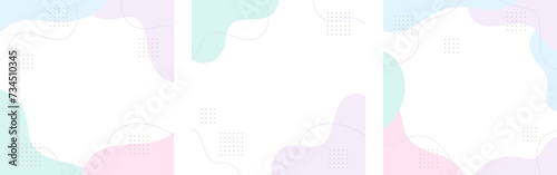 流体シェイプと幾何学模様のフレームセット