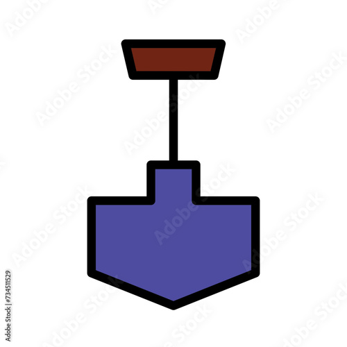 Day Labor Spade Filled Outline Icon