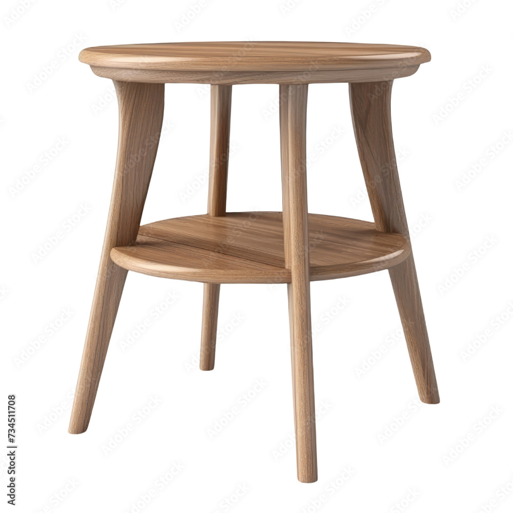Wooden Side table PNG Cutout, Generative AI Wooden Side table PNG Cutout, Generative AI
