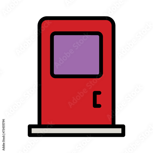 Fotografie Construction Crenelation Labor Filled Outline Icon
