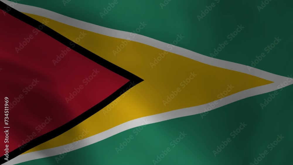 Guyana flag waving animation 4K. Great for Guyana National Day Celebrations, for banner, social media, feed wallpaper stories