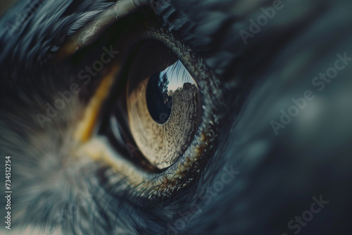 Generative AI Image of Sharp Eyesight of Black Eagle Bird Predator