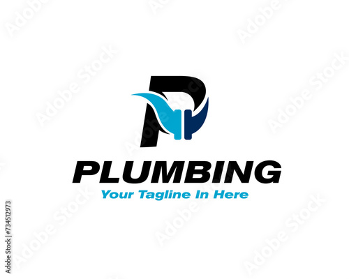 abstract initial p plumbing logo icon symbol design template illustration inspiration