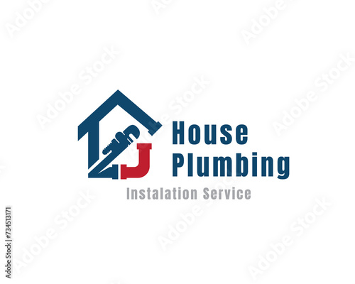 home house plumbing service installation logo icon symbol design template illustration inspiration