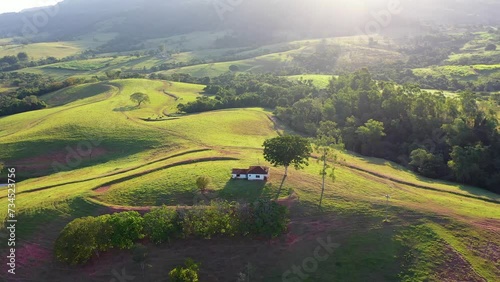 Sunset Rural Life At Teofilo Otoni Minas Gerais Brazil. Natural Beauty Teofilo Otoni Minas Gerais. Rural Background Outdoor Mound Awesome. Rural Background Forest Mound Summer Nature. photo