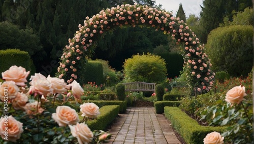 _Rose_arch_in_a_formal_rose_garden_