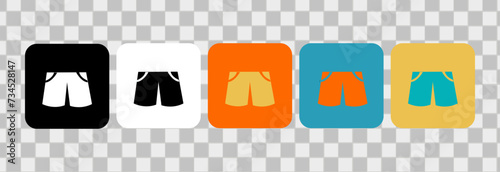 Short trousers icons design. For logo, symbol or web design. Vector flat illustration.
