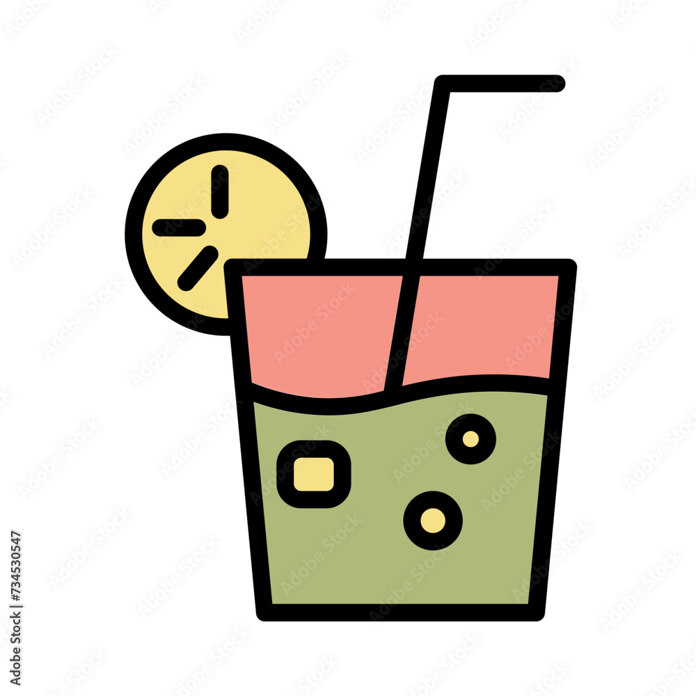 Drink Food Glass Filled Outline Icon Drink Food Glass Filled Outline Icon
