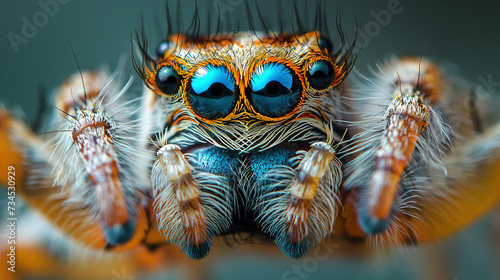 Close-up Photograph of a Jumping Spider