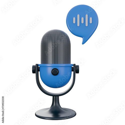 3d illustration of smart microphone