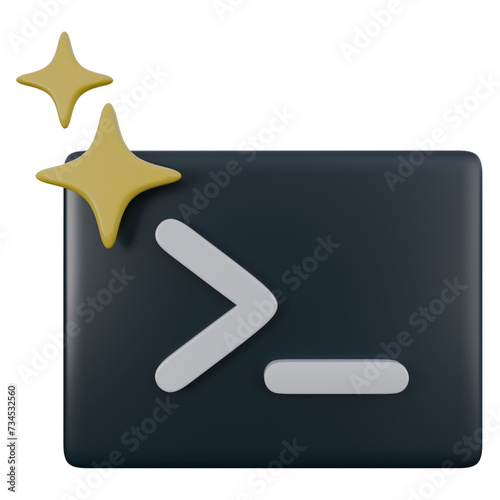 3d illustration of command prompt