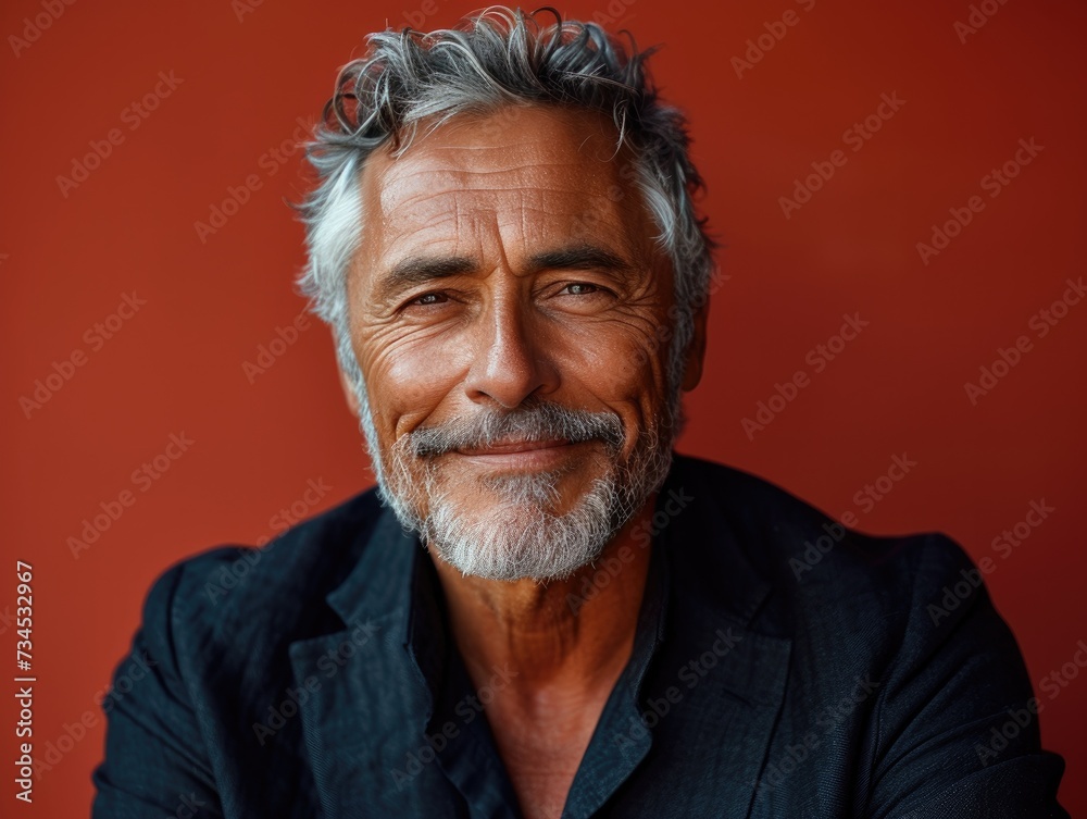Portrait of handsome smiling businessman with suit in professional studio background Portrait of handsome smiling businessman with suit in professional studio background