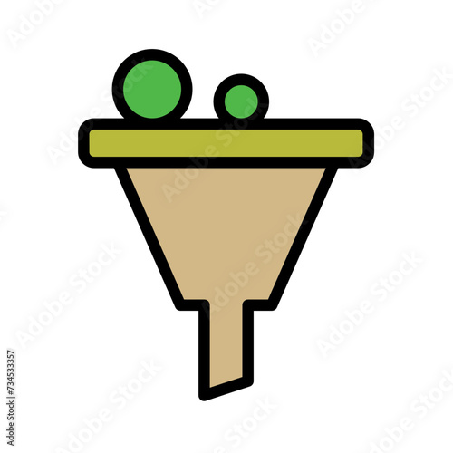 Filter Funding Funnel Filled Outline Icon
