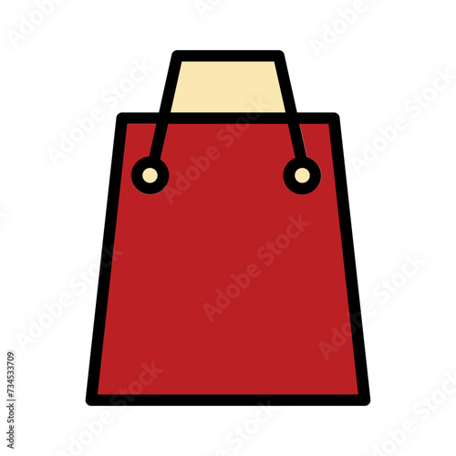 Bag Online Shopping Filled Outline Icon