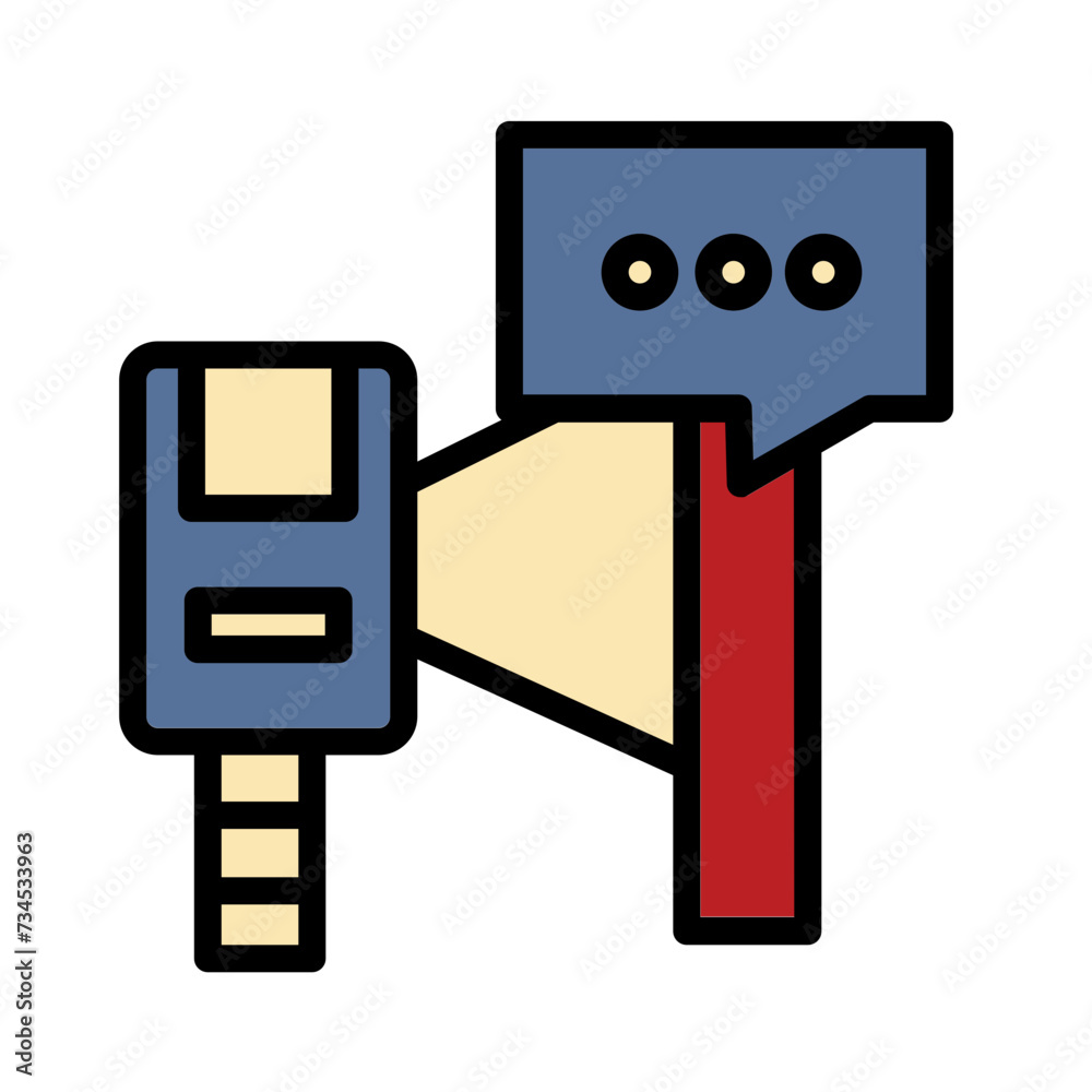 Message Online Digital Filled Outline Icon