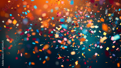 Colorful confetti flying