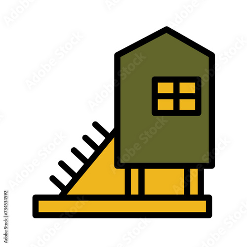 Chicken Coop Farm Filled Outline Icon