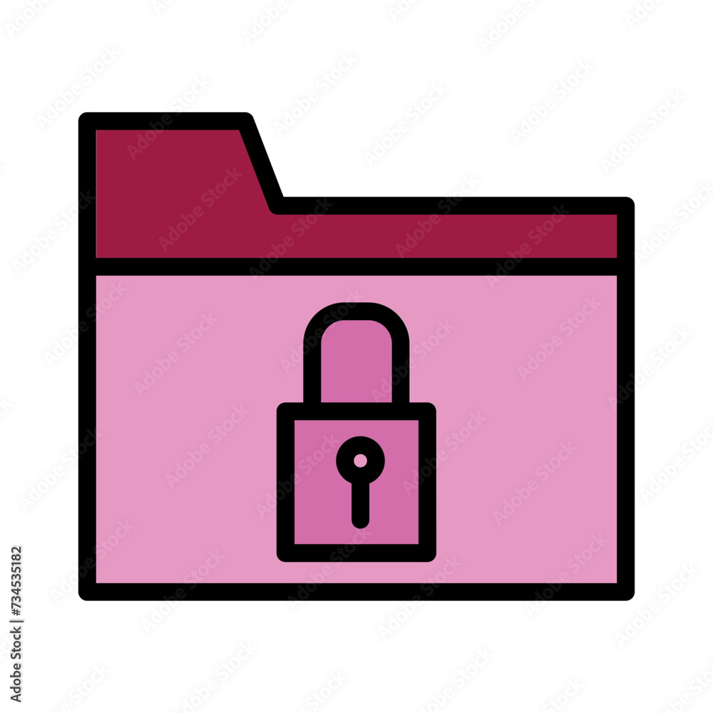 Data File Lock Filled Outline Icon Data File Lock Filled Outline Icon